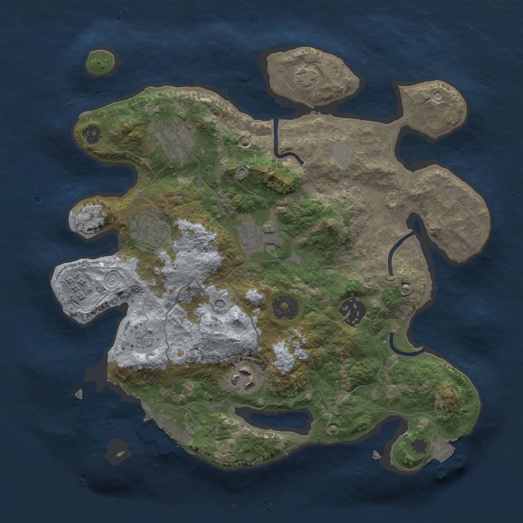 Rust Map: Procedural Map, Size: 3000, Seed: 7901, 13 Monuments