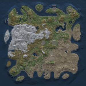 Thumbnail Rust Map: Procedural Map, Size: 4200, Seed: 1651500496, 14 Monuments