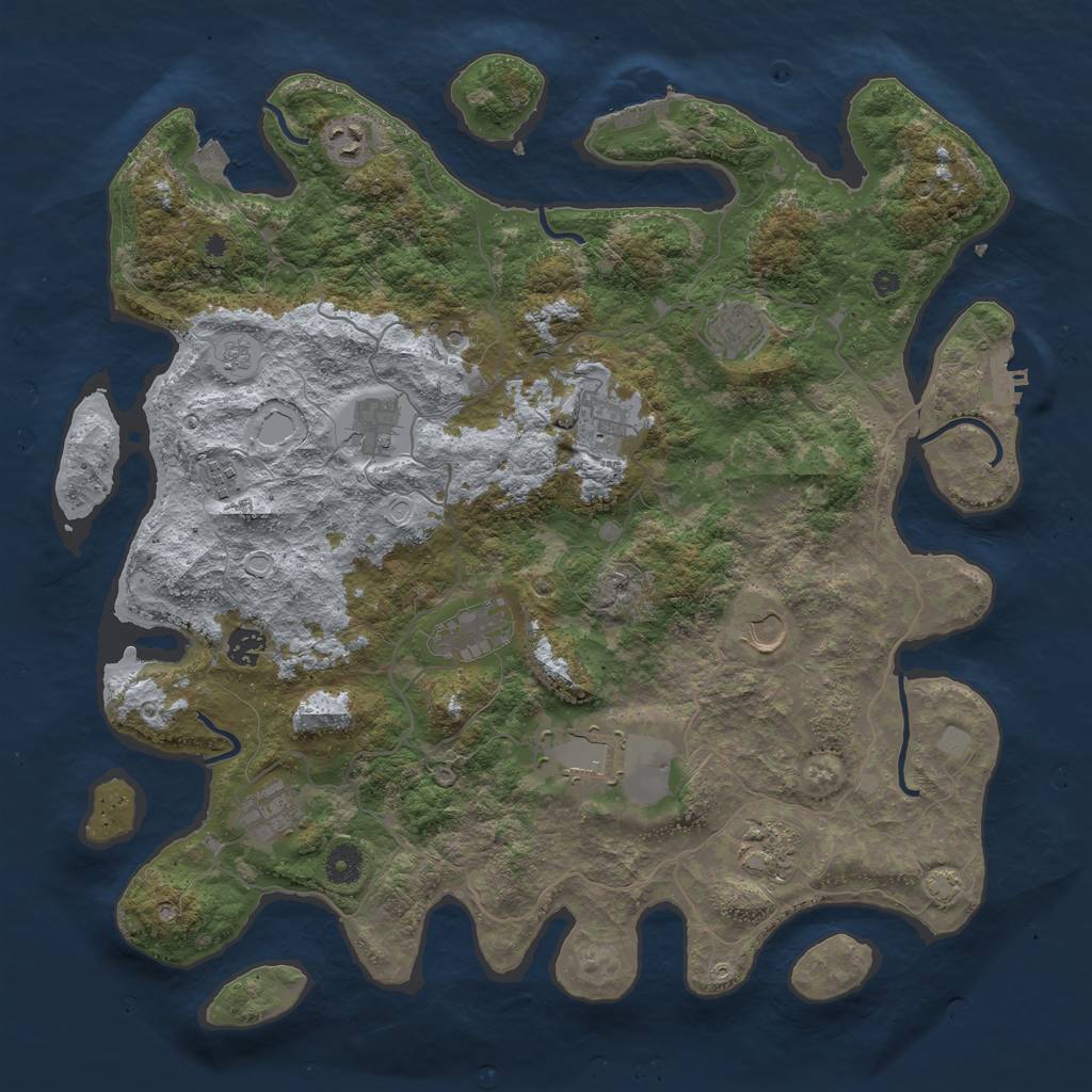 Rust Map: Procedural Map, Size: 4200, Seed: 1651500496, 19 Monuments