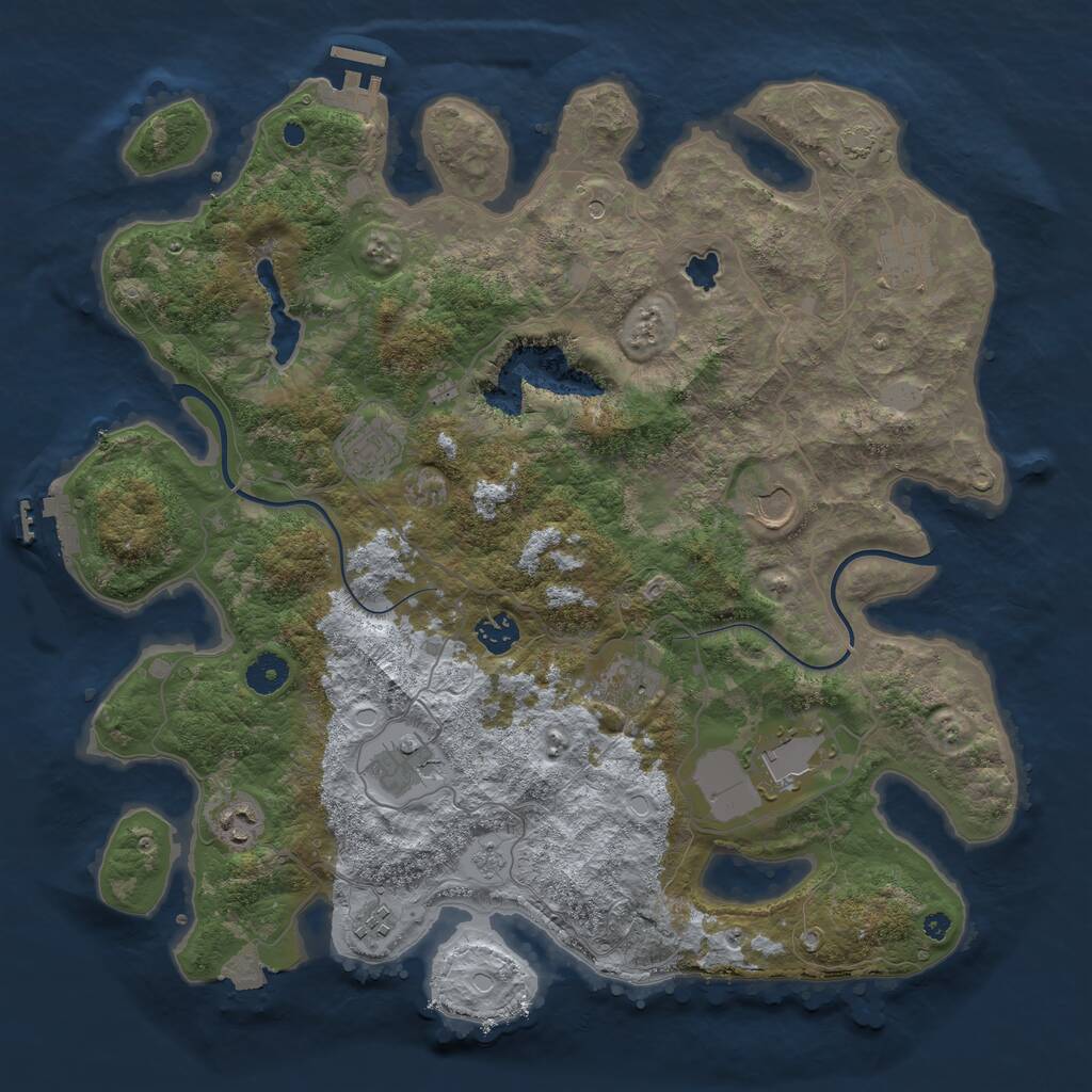 Rust Map: Procedural Map, Size: 4000, Seed: 8713, 15 Monuments