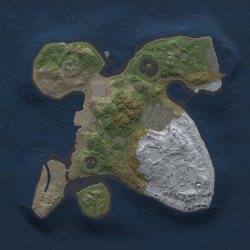 Rust Map: Procedural Map, Size: 2000, Seed: 452539799, 6 Monuments