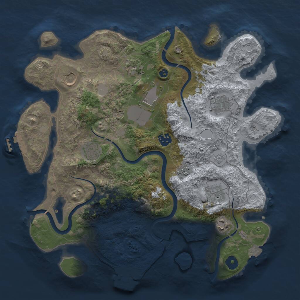 Rust Map: Procedural Map, Size: 3500, Seed: 5244659, 15 Monuments