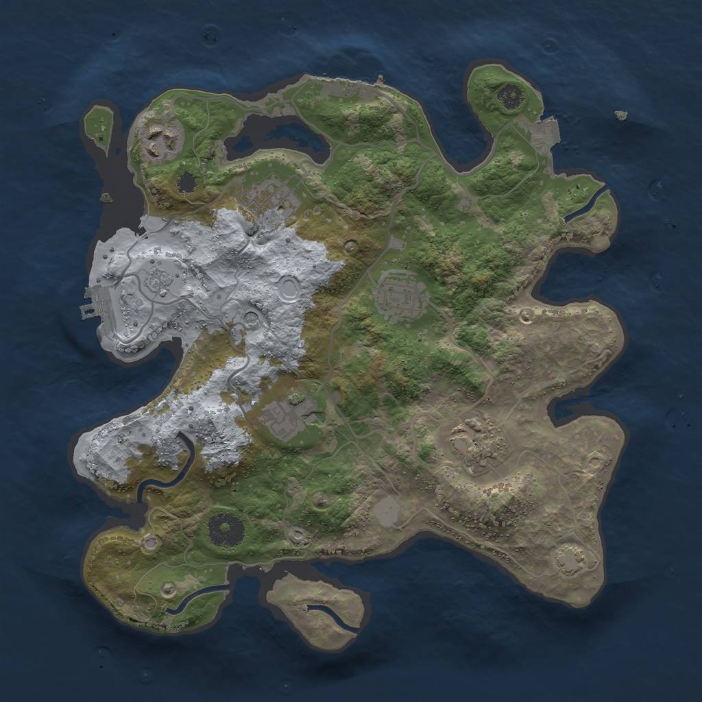 Rust Map: Procedural Map, Size: 3000, Seed: 23003, 13 Monuments