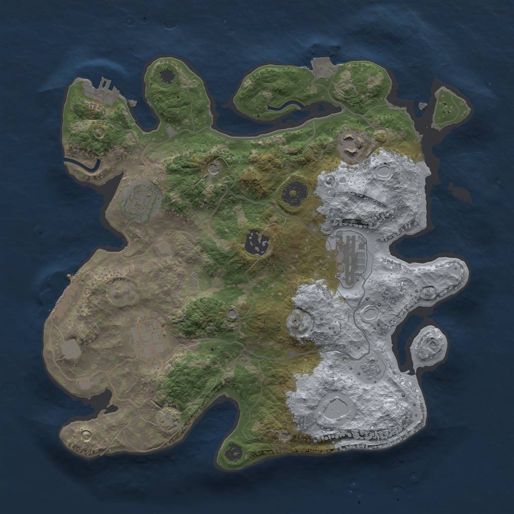 Rust Map: Procedural Map, Size: 3100, Seed: 387746013, 13 Monuments
