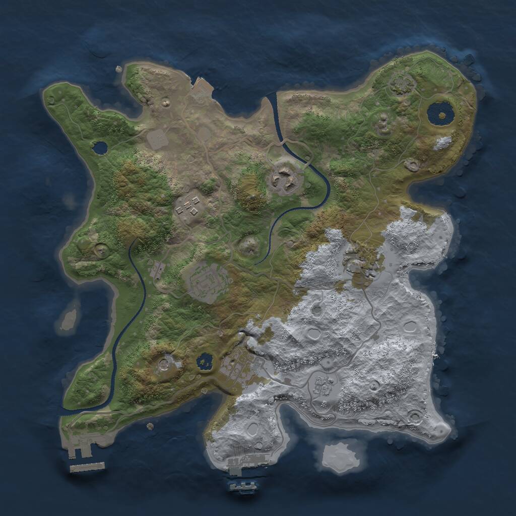 Rust Map: Procedural Map, Size: 3000, Seed: 1448099435, 11 Monuments