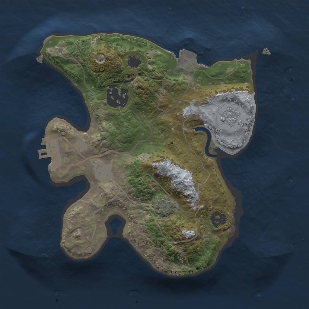 Rust Map: Procedural Map, Size: 2000, Seed: 42044209, 7 Monuments