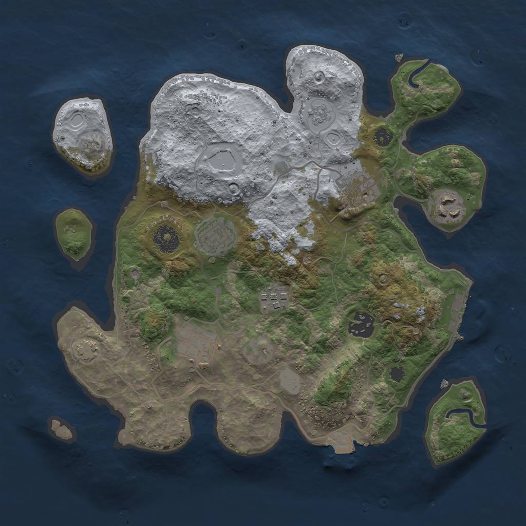 Rust Map: Procedural Map, Size: 3000, Seed: 14181, 12 Monuments