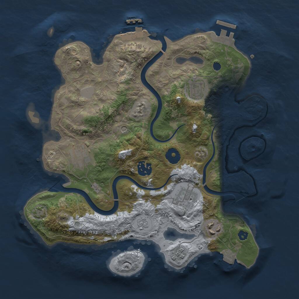 Rust Map: Procedural Map, Size: 3000, Seed: 417431465, 12 Monuments