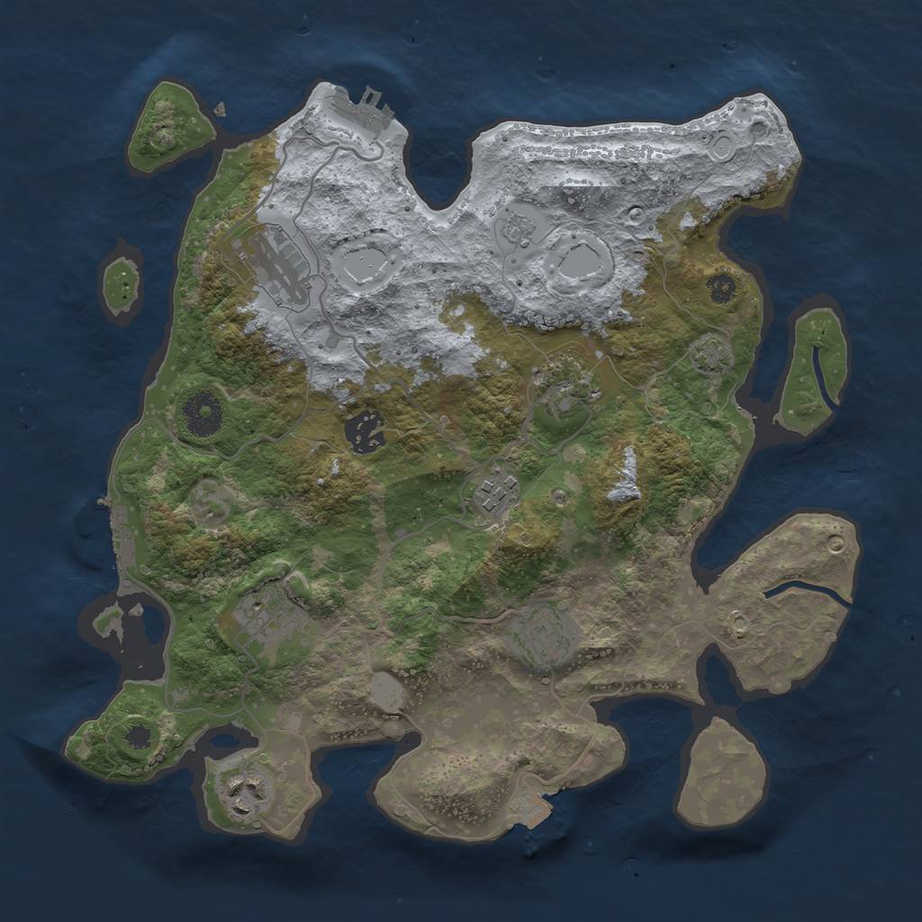 Rust Map: Procedural Map, Size: 3270, Seed: 14194, 14 Monuments