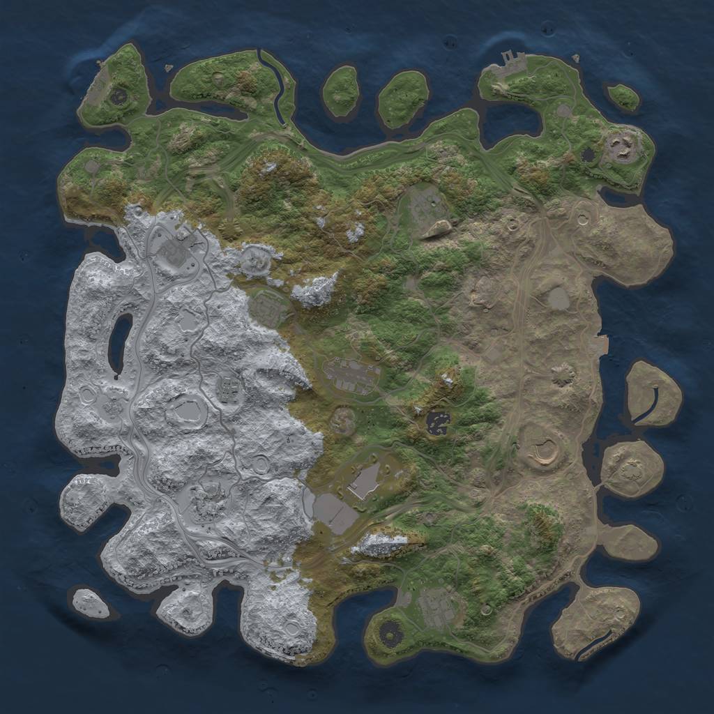 Rust Map: Procedural Map, Size: 4250, Seed: 957201966, 19 Monuments
