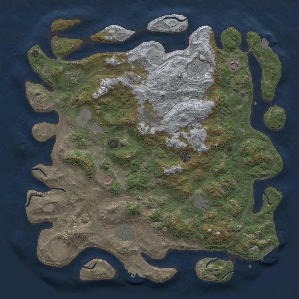 Rust Map: Procedural Map, Size: 4500, Seed: 890243719, 19 Monuments