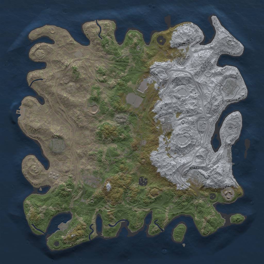 Rust Map: Procedural Map, Size: 4250, Seed: 50624, 19 Monuments