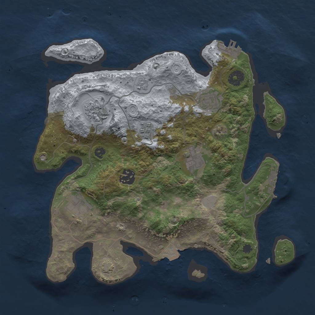 Rust Map: Procedural Map, Size: 3000, Seed: 456984152, 13 Monuments