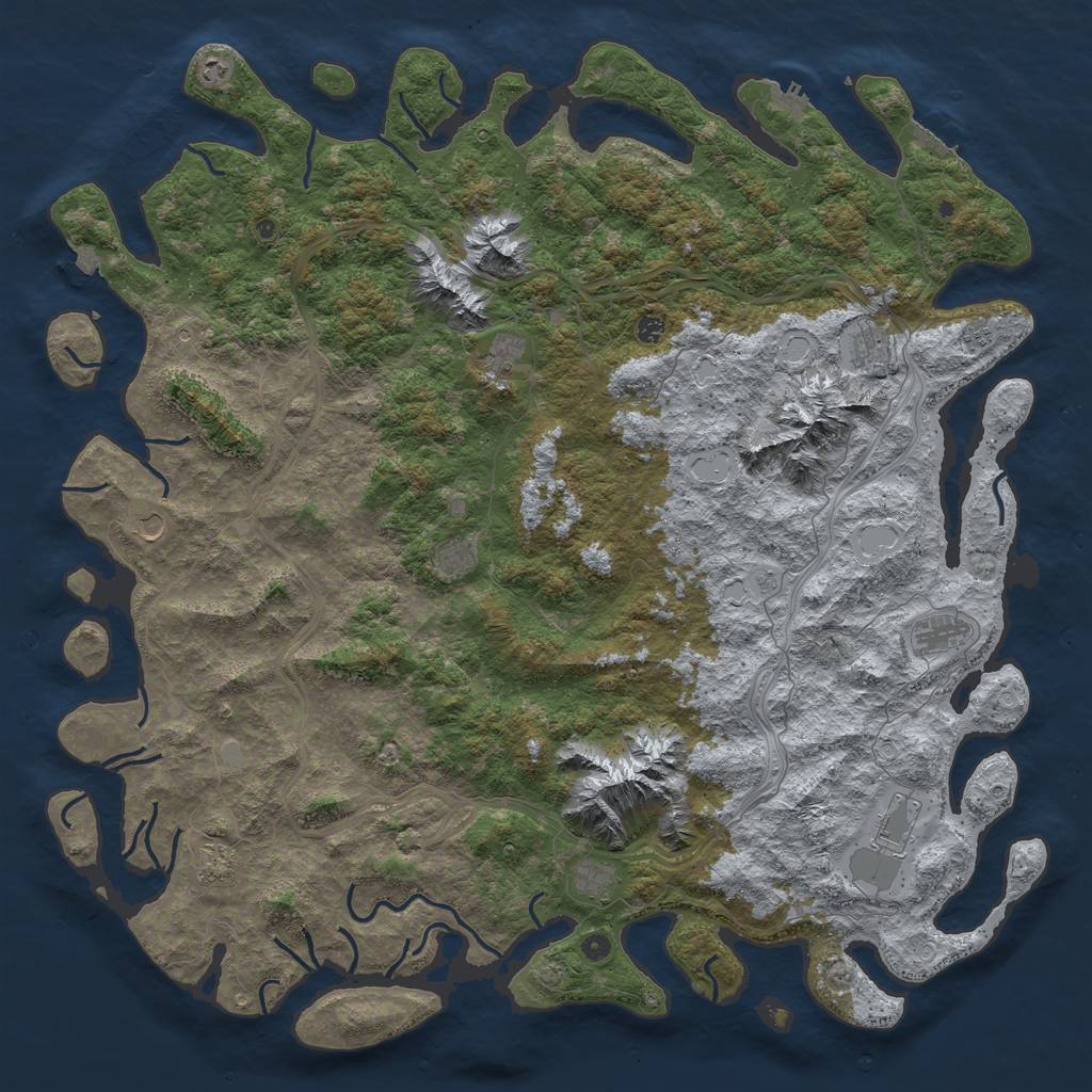 Rust Map: Procedural Map, Size: 6000, Seed: 35478754, 19 Monuments