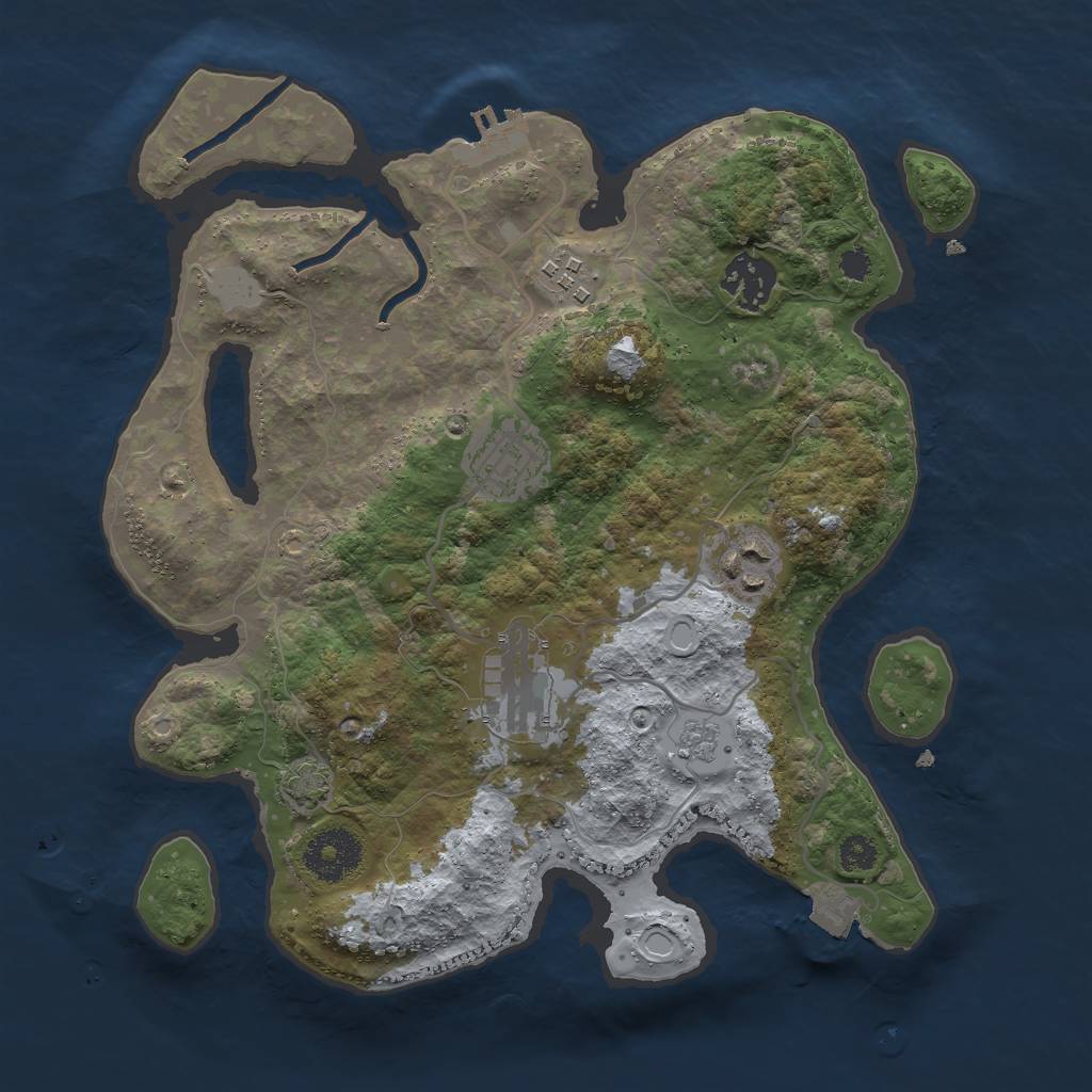 Rust Map: Procedural Map, Size: 3000, Seed: 3583633, 11 Monuments