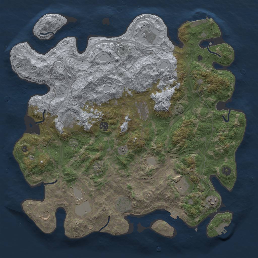 Rust Map: Procedural Map, Size: 4250, Seed: 3324, 19 Monuments