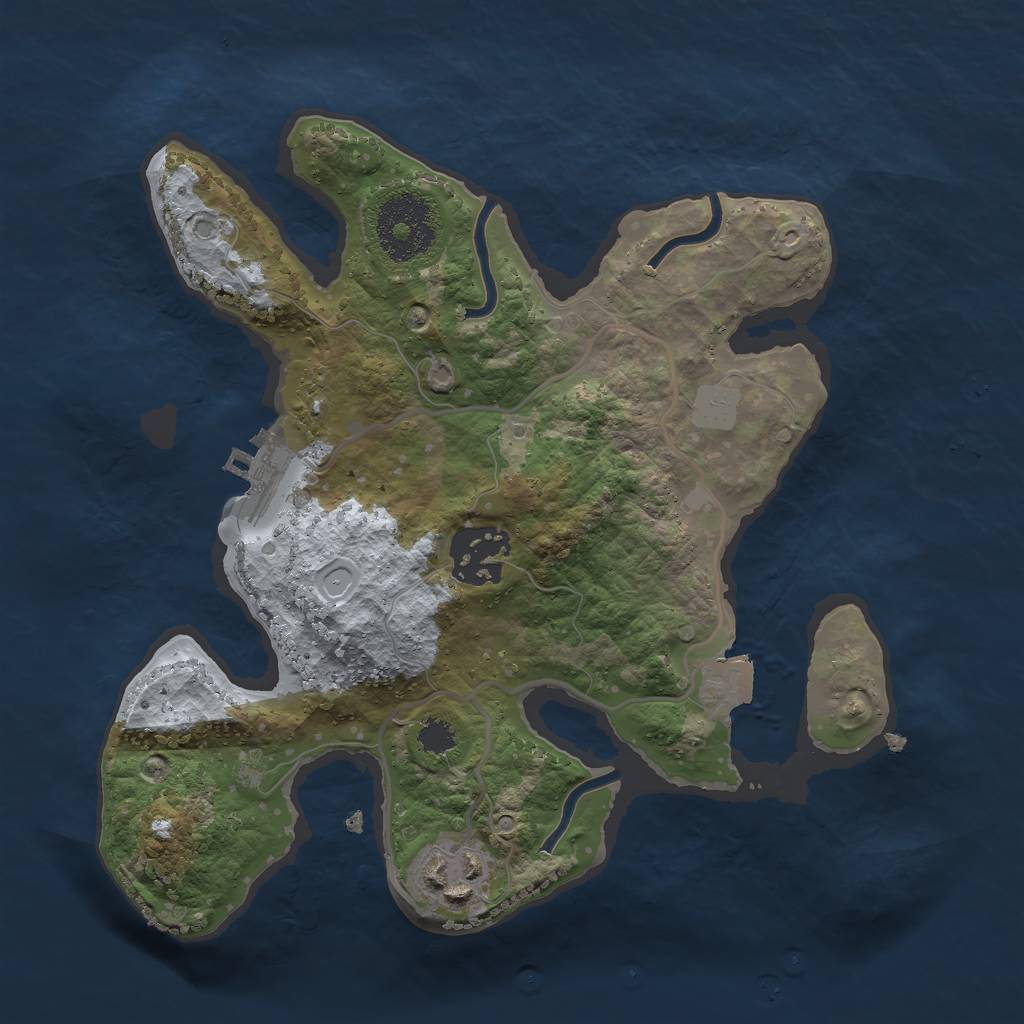 Rust Map: Procedural Map, Size: 2450, Seed: 934174546, 6 Monuments