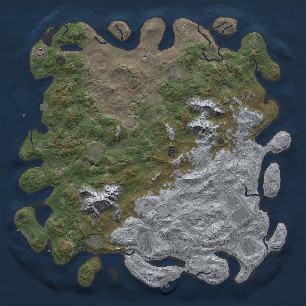 Rust Map: Procedural Map, Size: 5000, Seed: 61246419, 19 Monuments