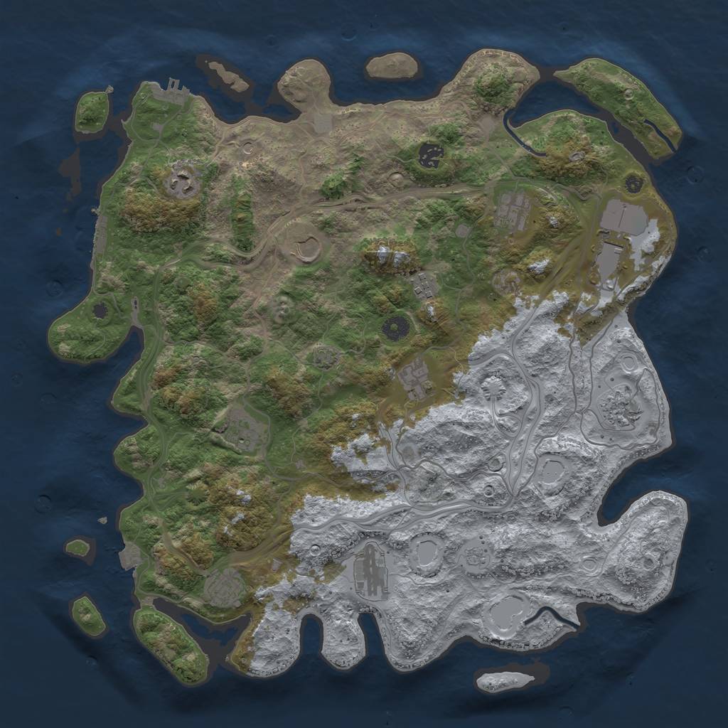 Rust Map: Procedural Map, Size: 4250, Seed: 1686181035, 19 Monuments