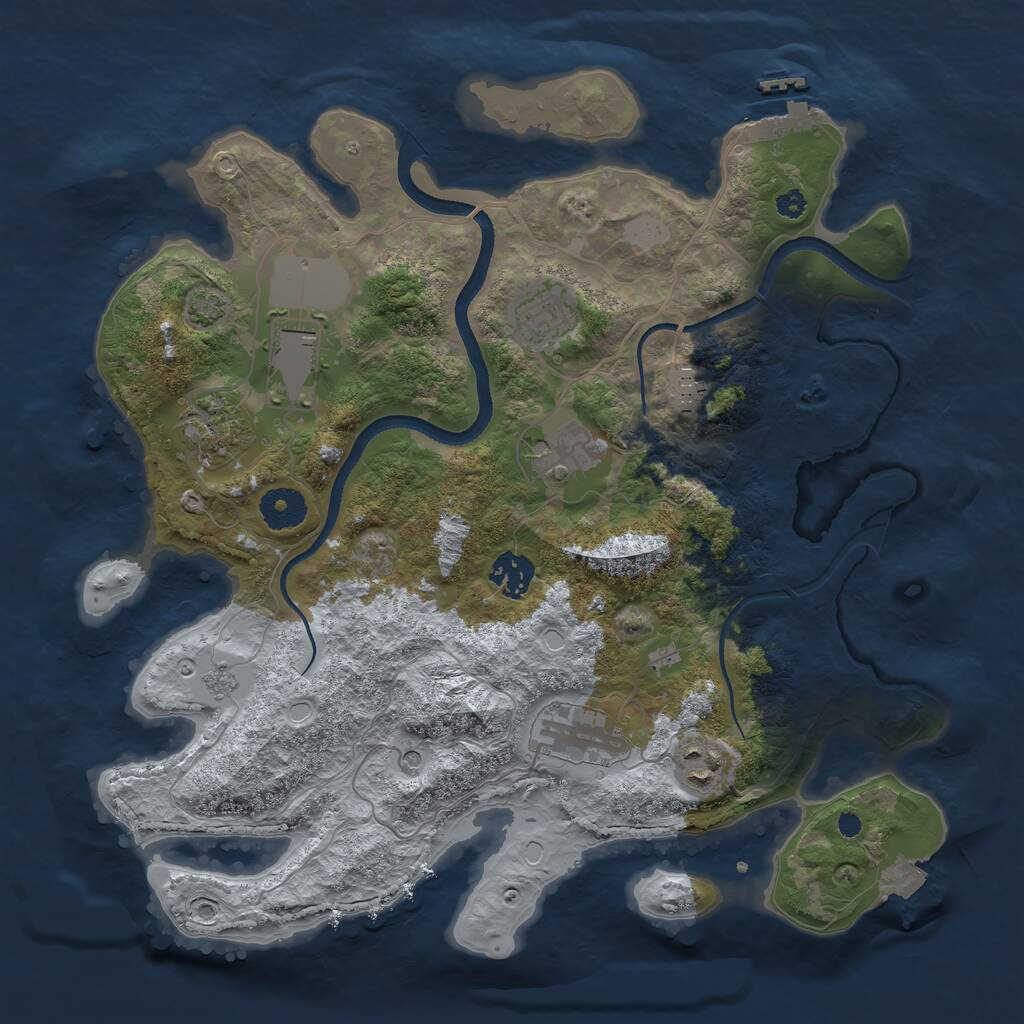 Rust Map: Procedural Map, Size: 3500, Seed: 519808253, 13 Monuments