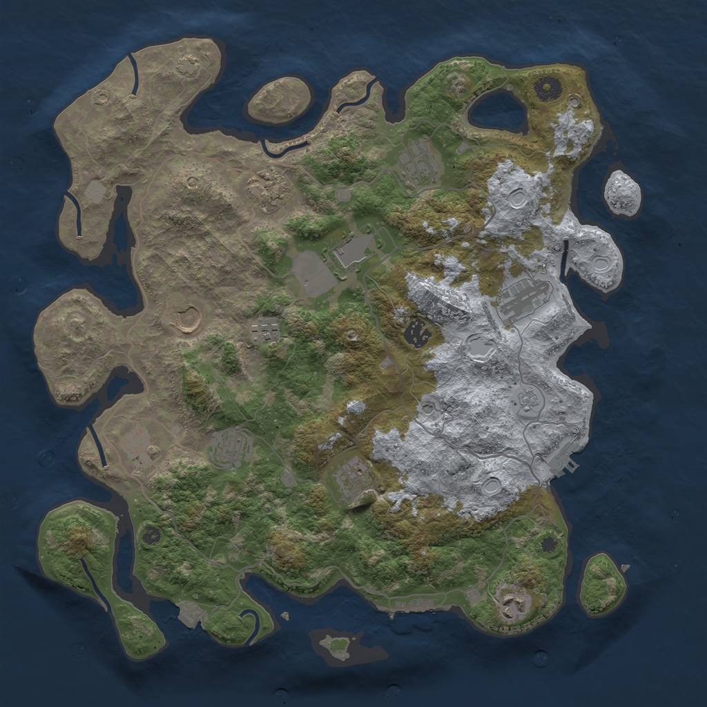 Rust Map: Procedural Map, Size: 4000, Seed: 1273639192, 19 Monuments