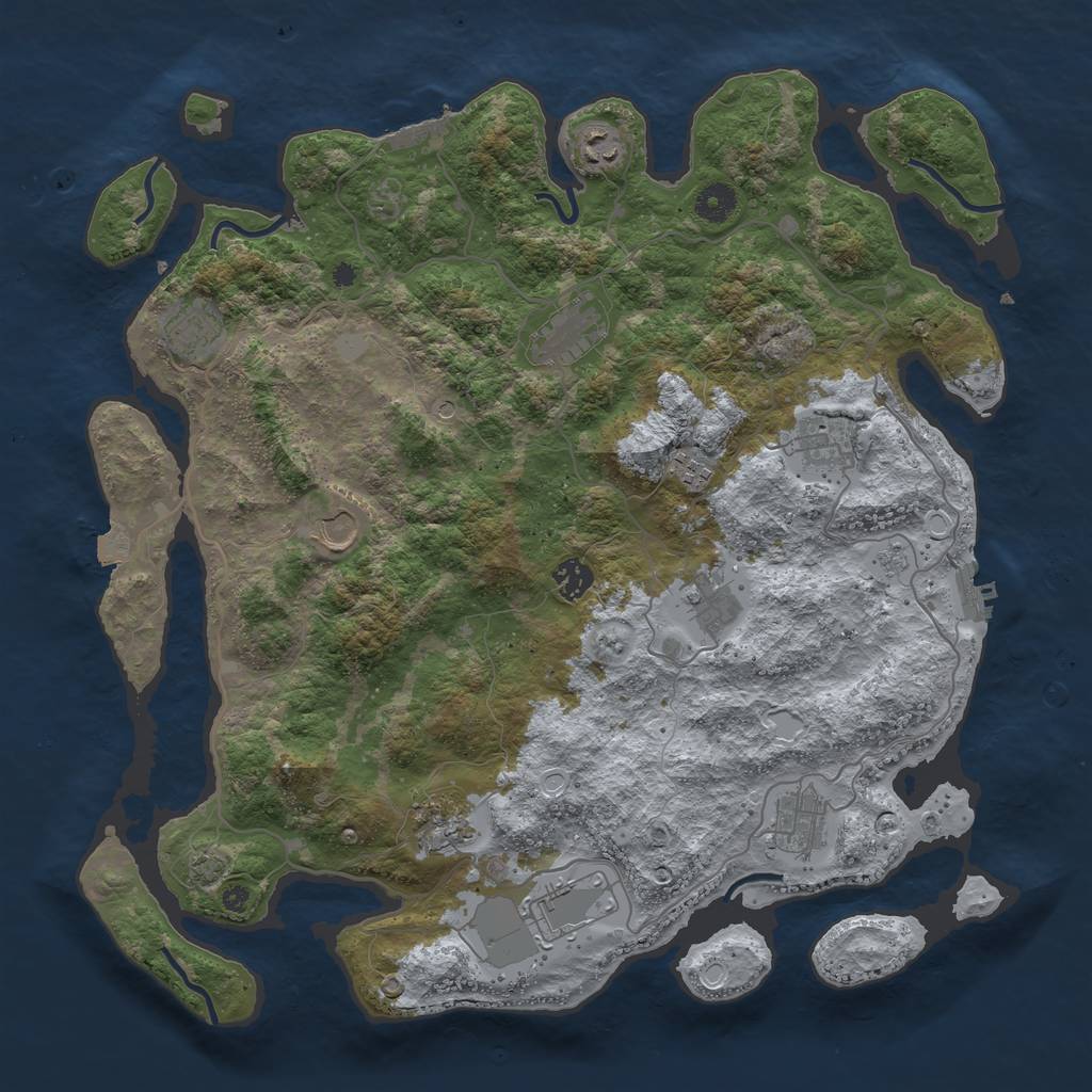 Rust Map: Procedural Map, Size: 4100, Seed: 9535656, 19 Monuments