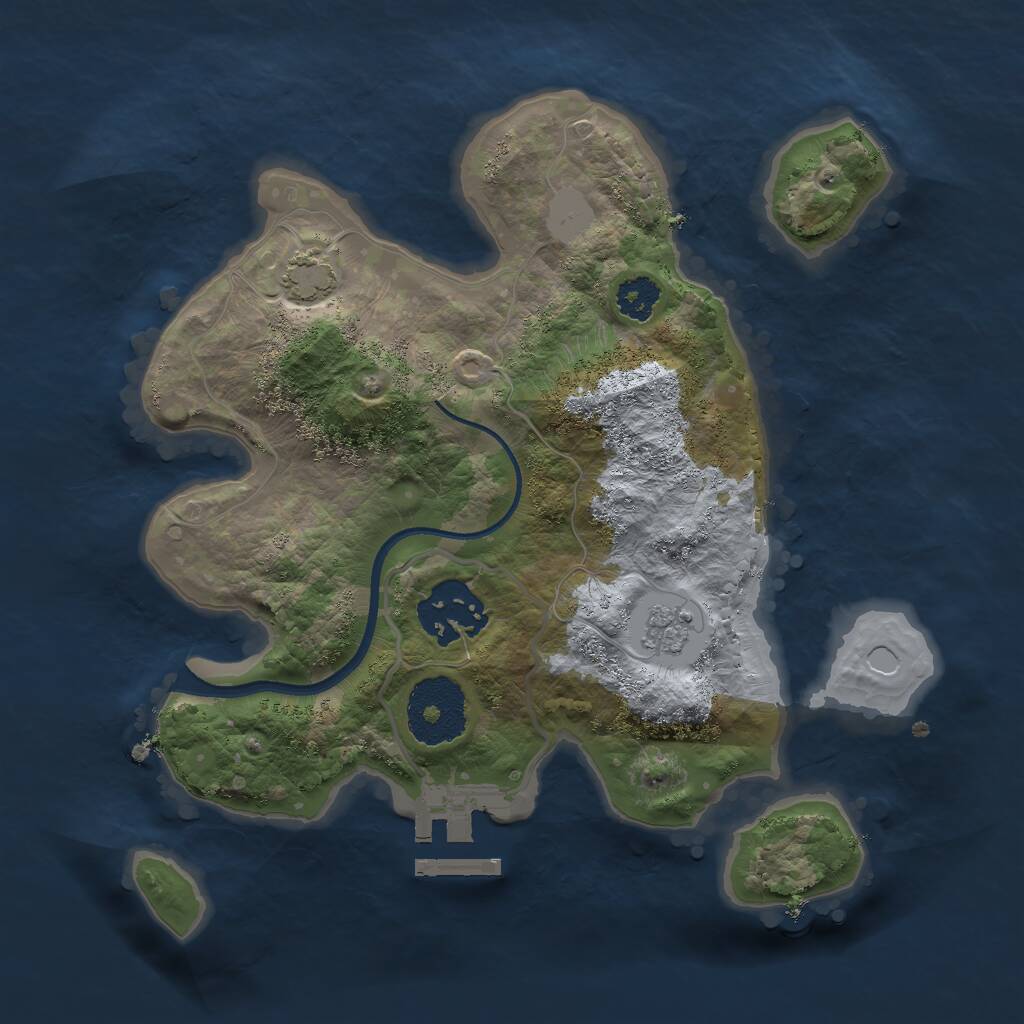 Rust Map: Procedural Map, Size: 2400, Seed: 1856860422, 5 Monuments