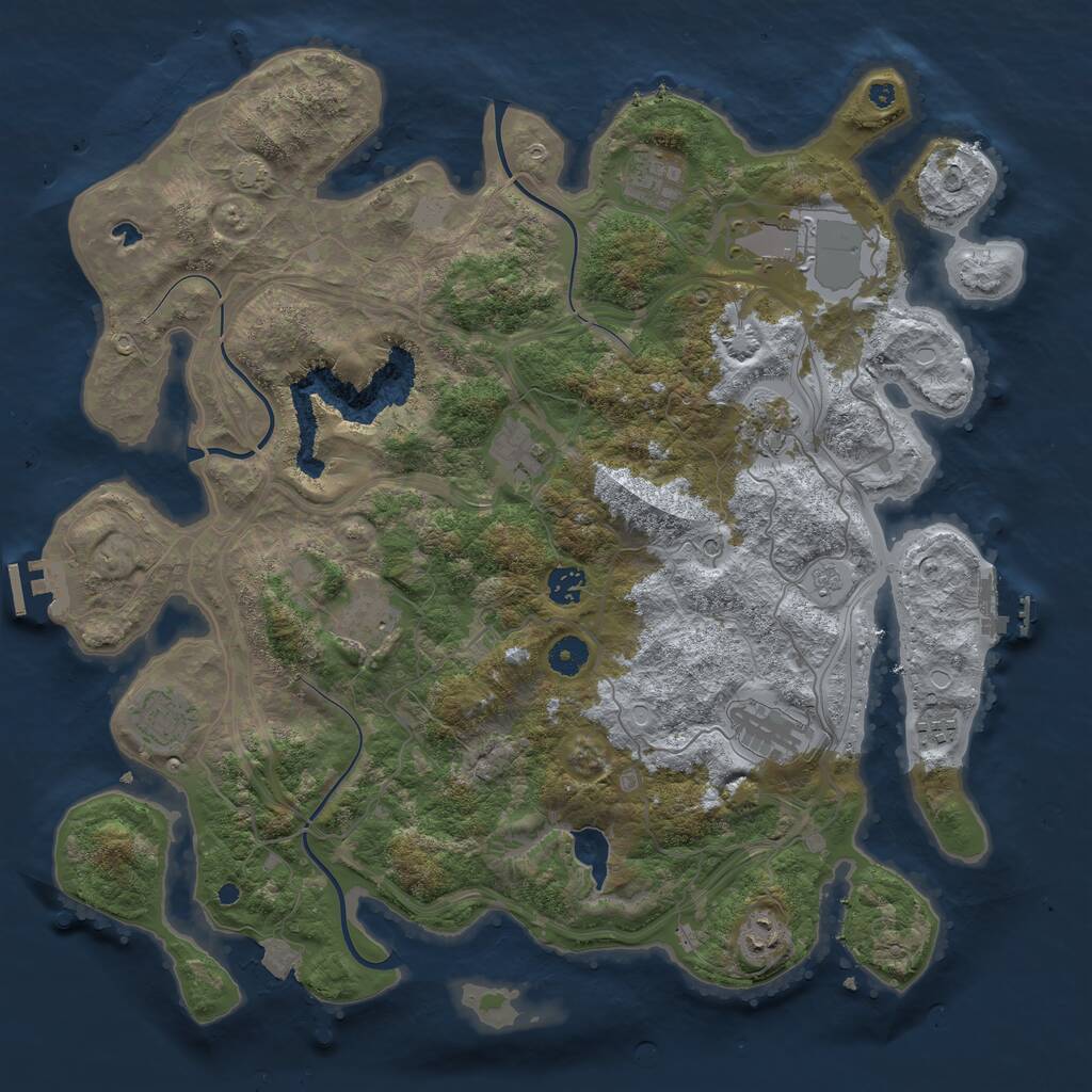 Rust Map: Procedural Map, Size: 4250, Seed: 1273639192, 16 Monuments