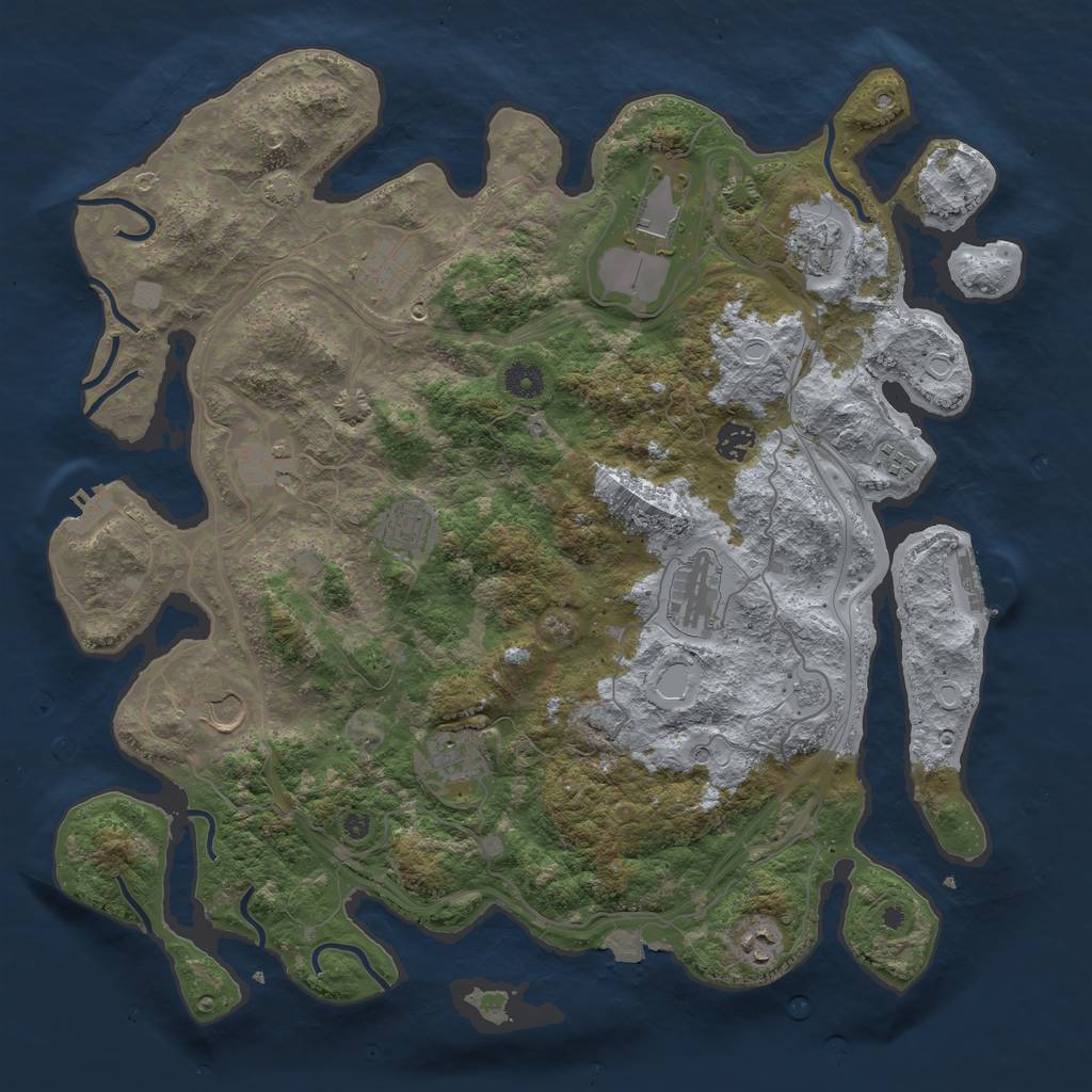 Rust Map: Procedural Map, Size: 4250, Seed: 1273639192, 19 Monuments