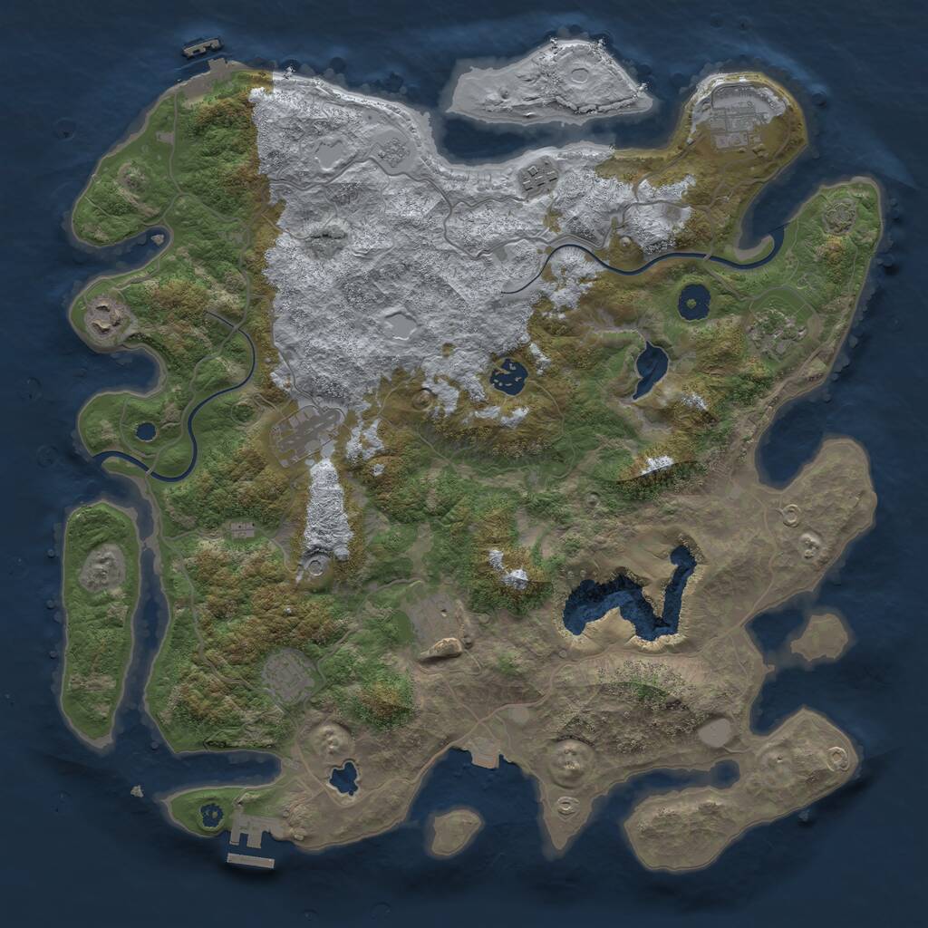 Rust Map: Procedural Map, Size: 4000, Seed: 509770111, 14 Monuments