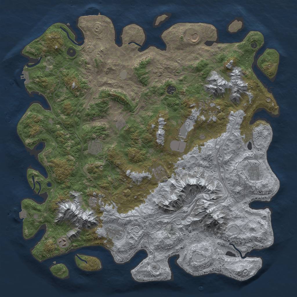 Rust Map: Procedural Map, Size: 5000, Seed: 43313686, 19 Monuments