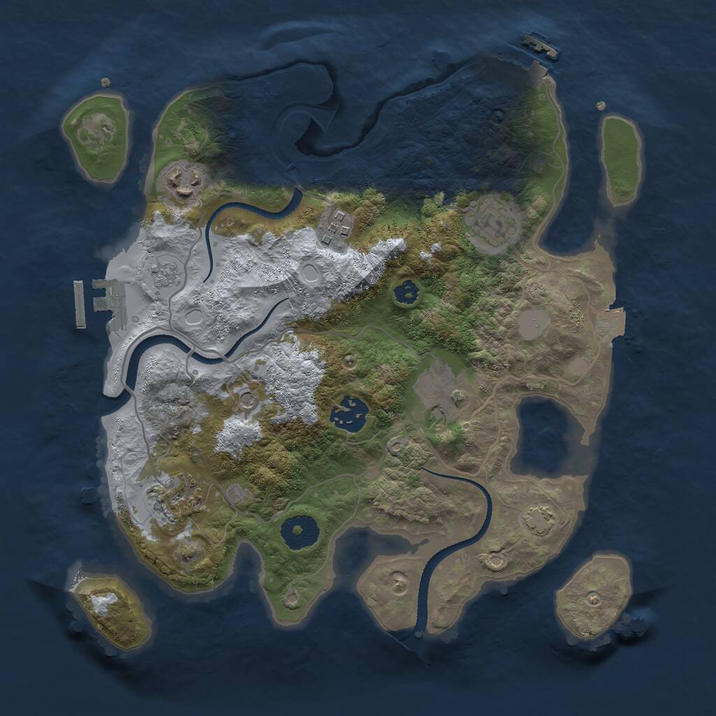 Rust Map: Procedural Map, Size: 3000, Seed: 325401134, 12 Monuments