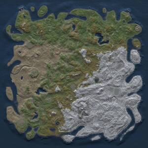 Thumbnail Rust Map: Procedural Map, Size: 6000, Seed: 1174799666, 17 Monuments