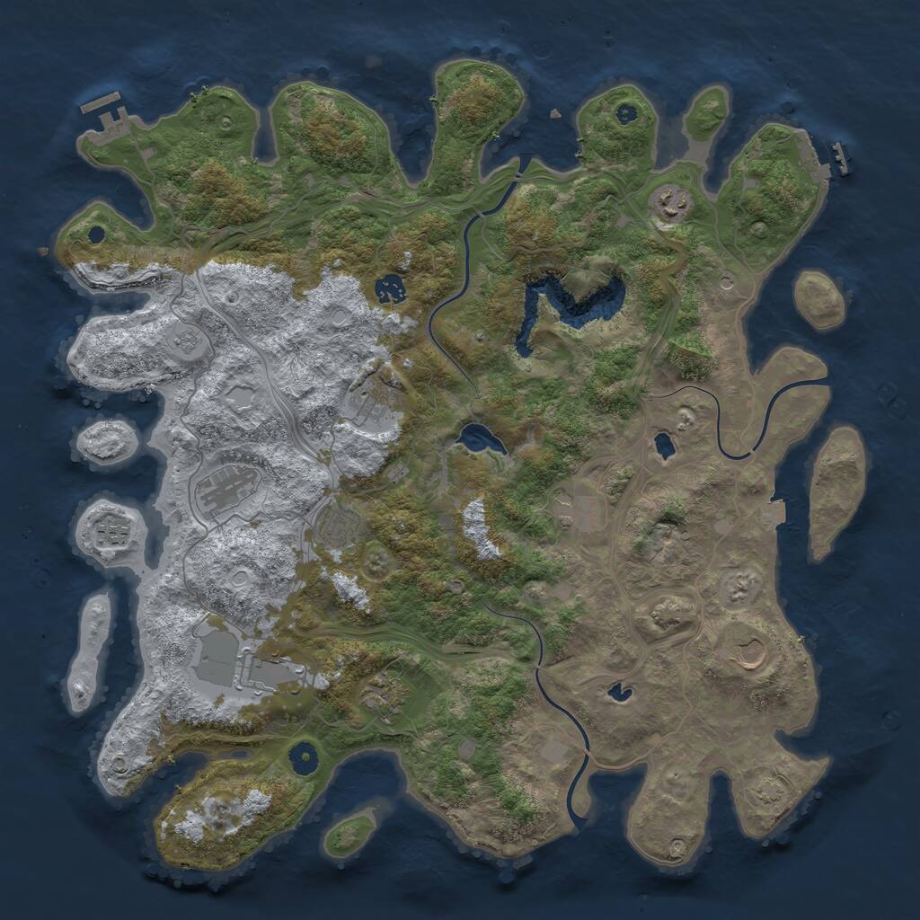 Rust Map: Procedural Map, Size: 4500, Seed: 331948853, 16 Monuments