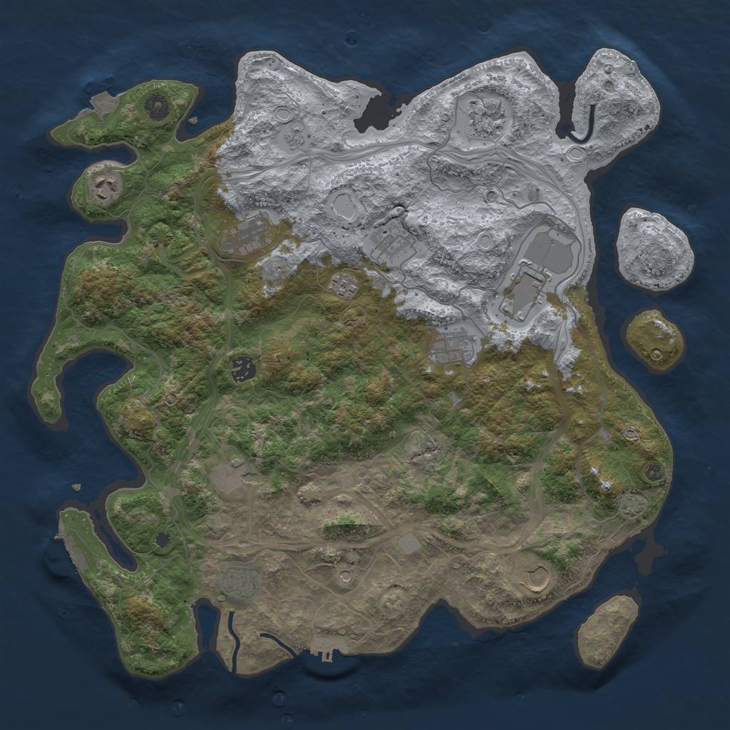 Rust Map: Procedural Map, Size: 4250, Seed: 787801927, 19 Monuments