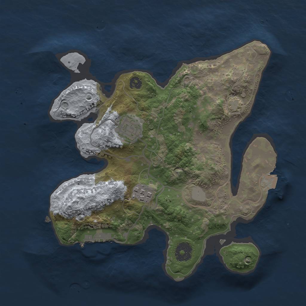 Rust Map: Procedural Map, Size: 2500, Seed: 17794567, 7 Monuments