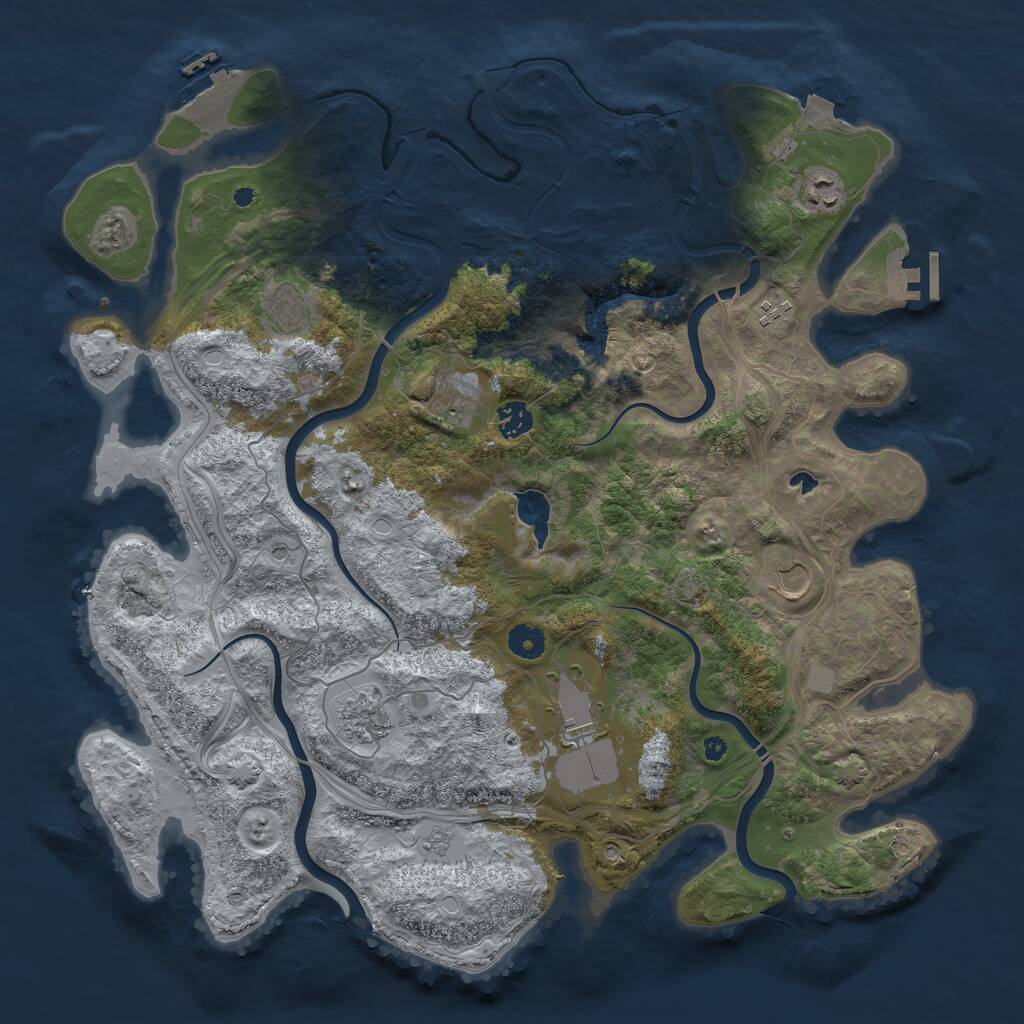 Rust Map: Procedural Map, Size: 4250, Seed: 1732927747, 14 Monuments