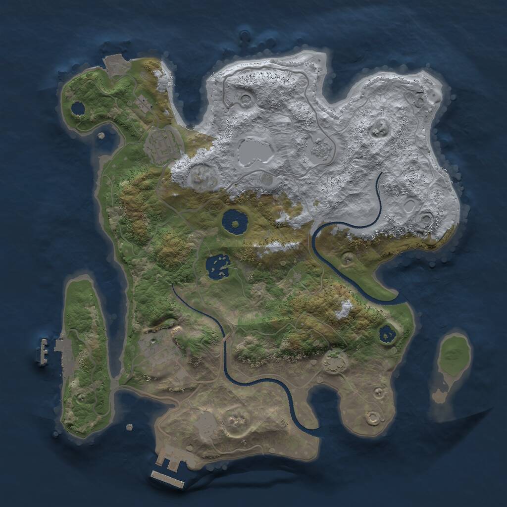 Rust Map: Procedural Map, Size: 3000, Seed: 1527430, 9 Monuments