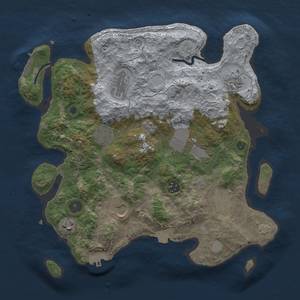 Thumbnail Rust Map: Procedural Map, Size: 3500, Seed: 57276135, 17 Monuments