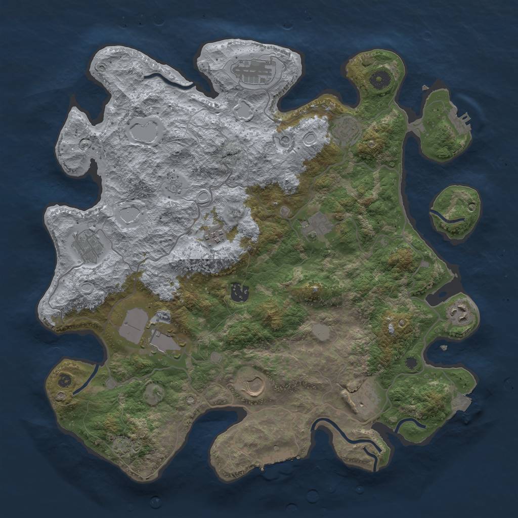 Rust Map: Procedural Map, Size: 4000, Seed: 1824087789, 18 Monuments