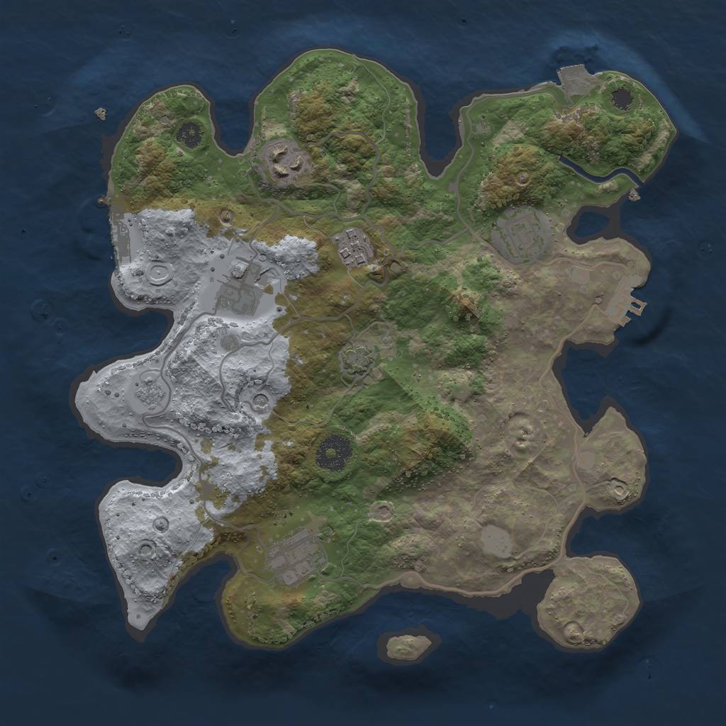 Rust Map: Procedural Map, Size: 3000, Seed: 1867652653, 13 Monuments