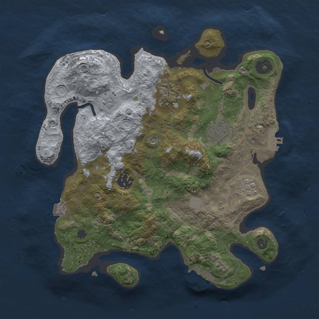 Rust Map: Procedural Map, Size: 3000, Seed: 181716430, 11 Monuments