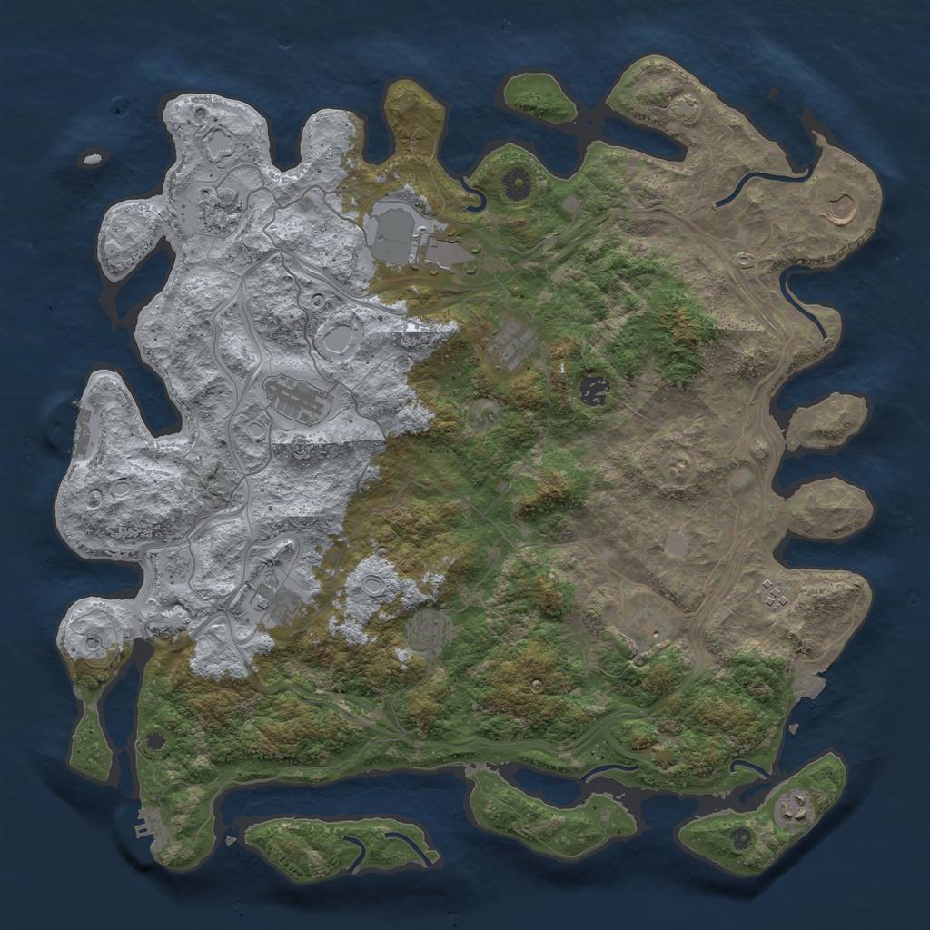 Rust Map: Procedural Map, Size: 4500, Seed: 50342, 19 Monuments