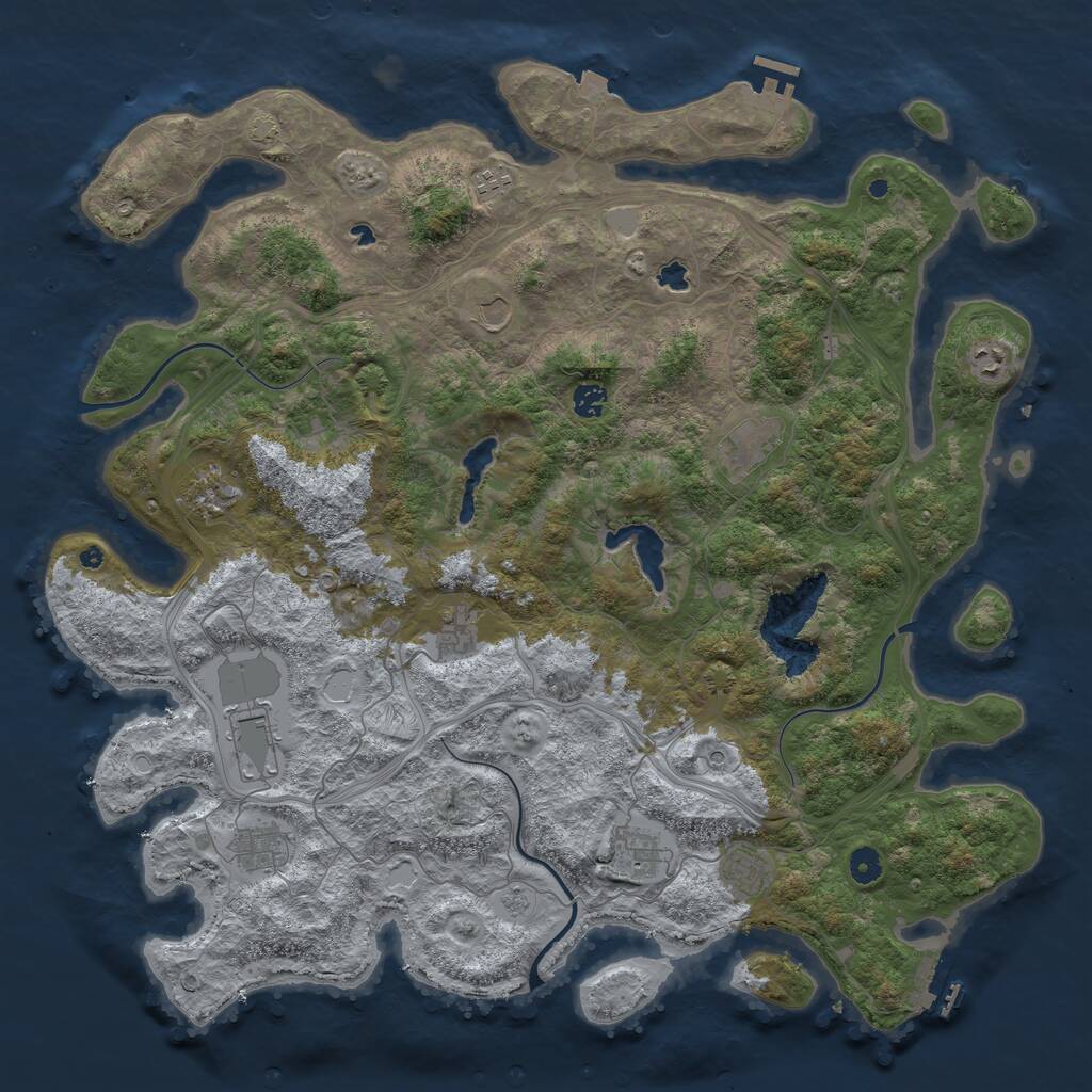 Rust Map: Procedural Map, Size: 4750, Seed: 13226853, 17 Monuments