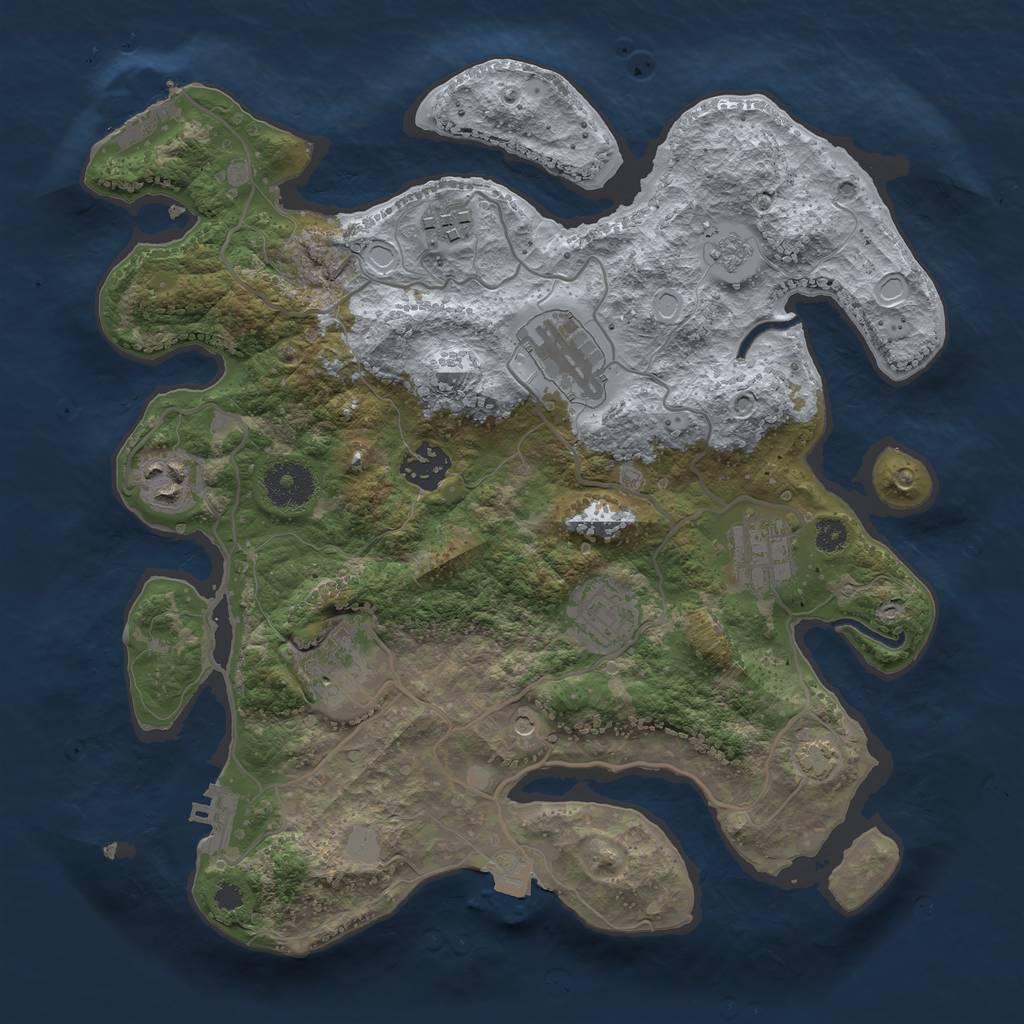 Rust Map: Procedural Map, Size: 3250, Seed: 4677, 15 Monuments