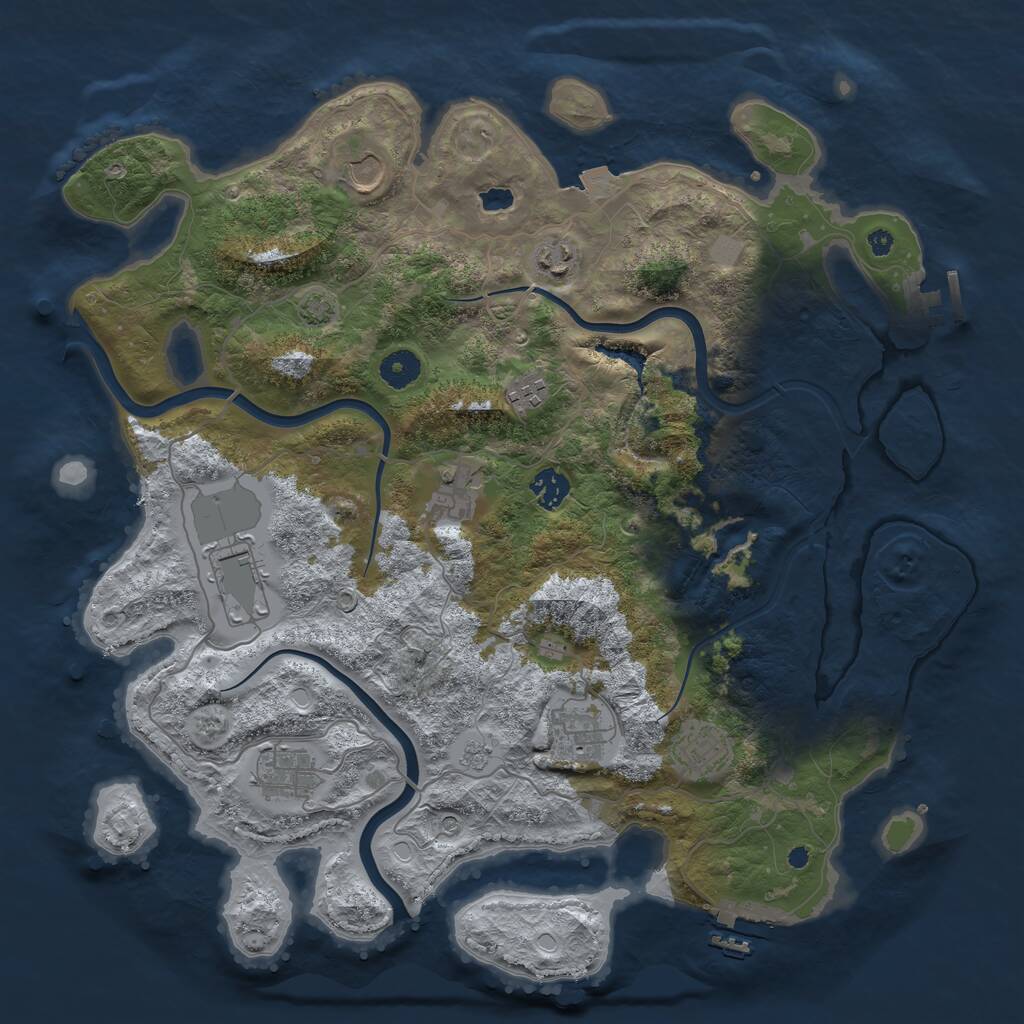 Rust Map: Procedural Map, Size: 4000, Seed: 39214122, 15 Monuments