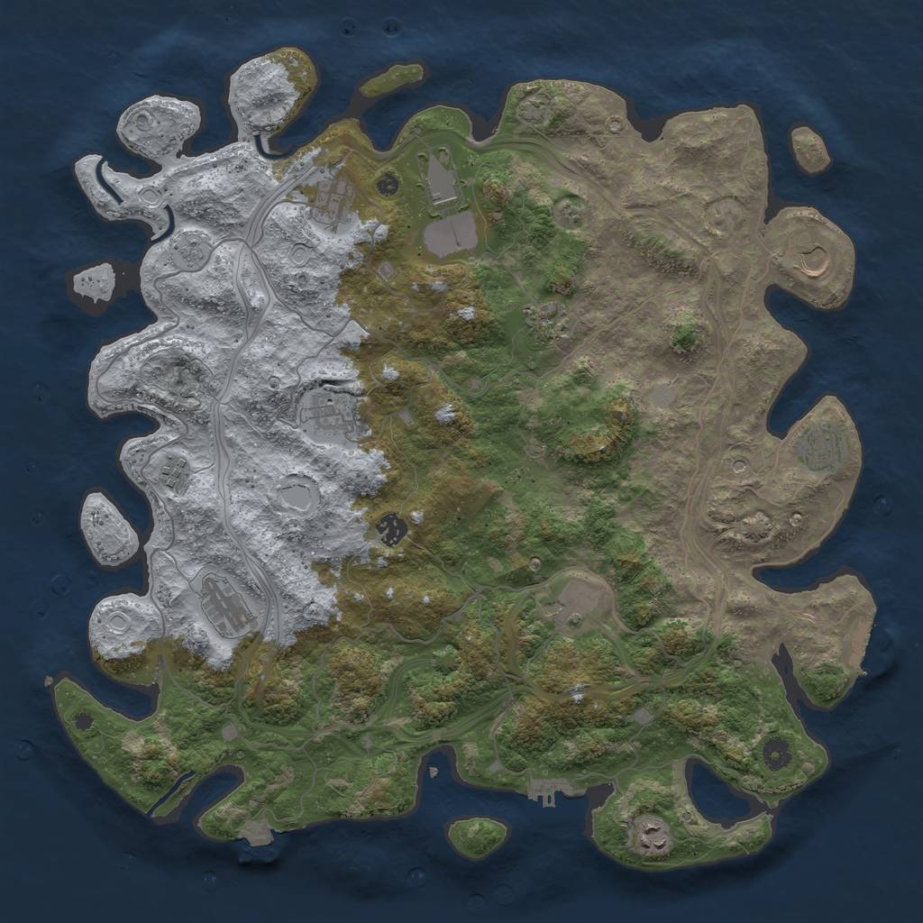 Rust Map: Procedural Map, Size: 4500, Seed: 2137, 19 Monuments