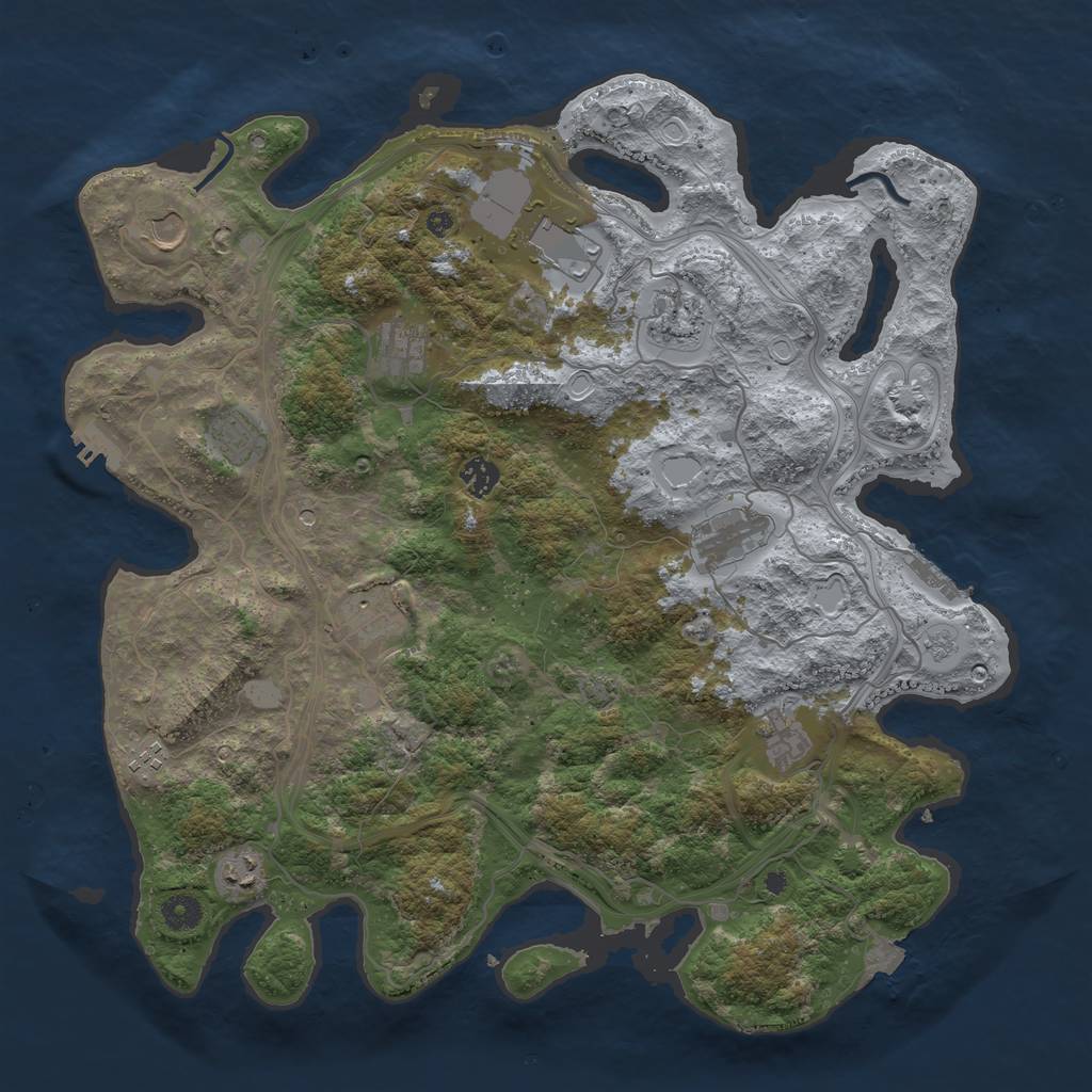 Rust Map: Procedural Map, Size: 4250, Seed: 1920920662, 19 Monuments