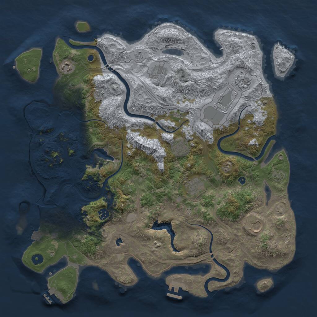 Rust Map: Procedural Map, Size: 4260, Seed: 461344804, 15 Monuments