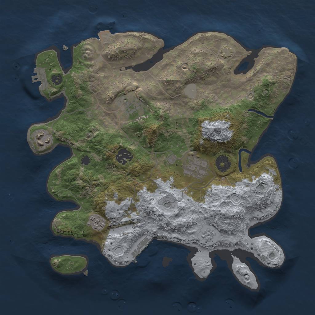 Rust Map: Procedural Map, Size: 3000, Seed: 351481838, 13 Monuments